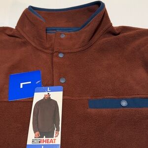 NWT 32 Degrees Men’s Fleece 1/4 Snap Jacket Color Red Size L, XL